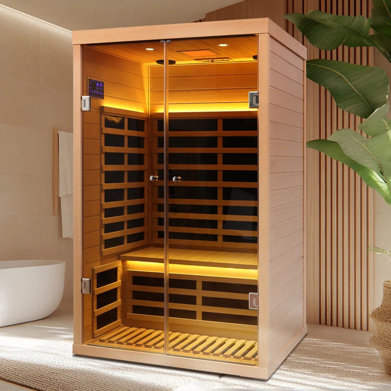 2 - Person Bluetooth Compatible FAR Infrared Sauna in Hemlock