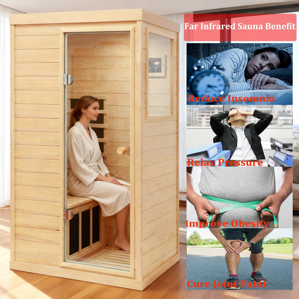 Hemlock Mini Sauna Far Infrared Saunas Detox Bluetooth Speaker Detox Spa 1050W