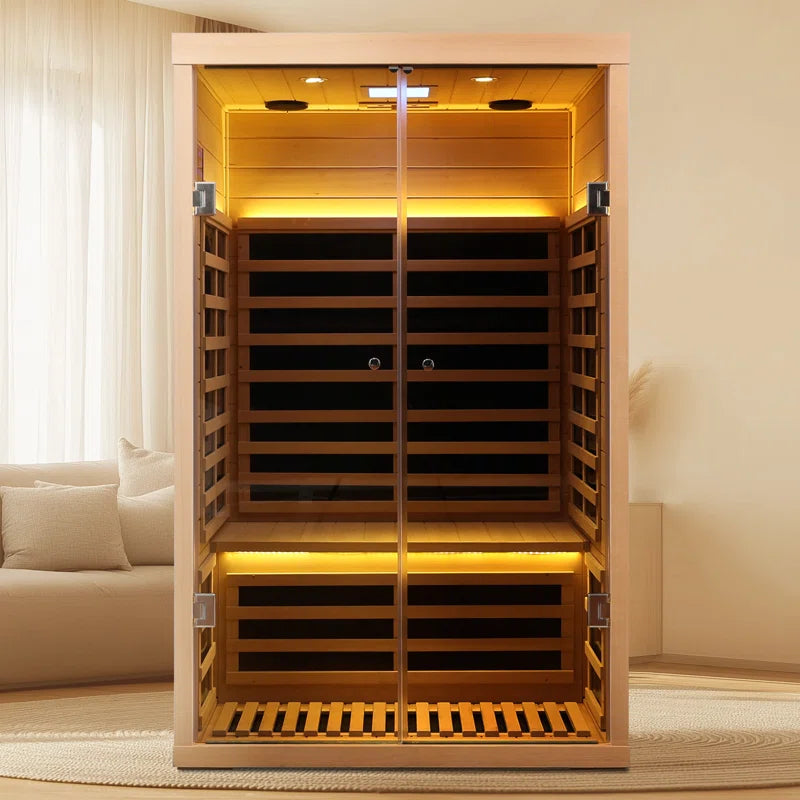 2 - Person Bluetooth Compatible FAR Infrared Sauna in Hemlock