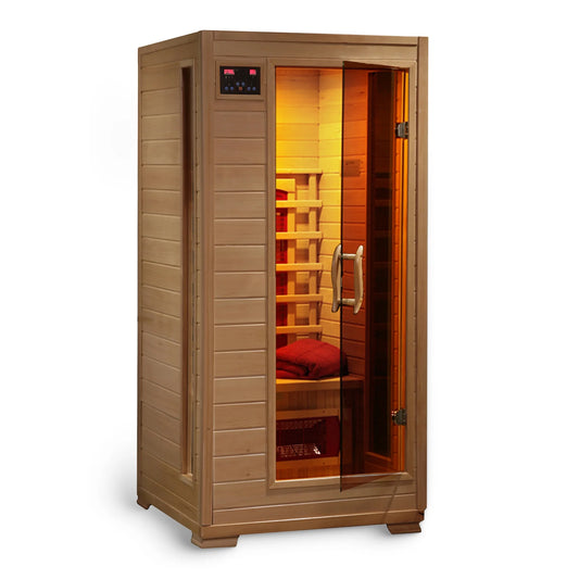 Buena Vista 1-2 Person Hemlock Infrared Sauna with 3 Ceramic Heaters, 75" H