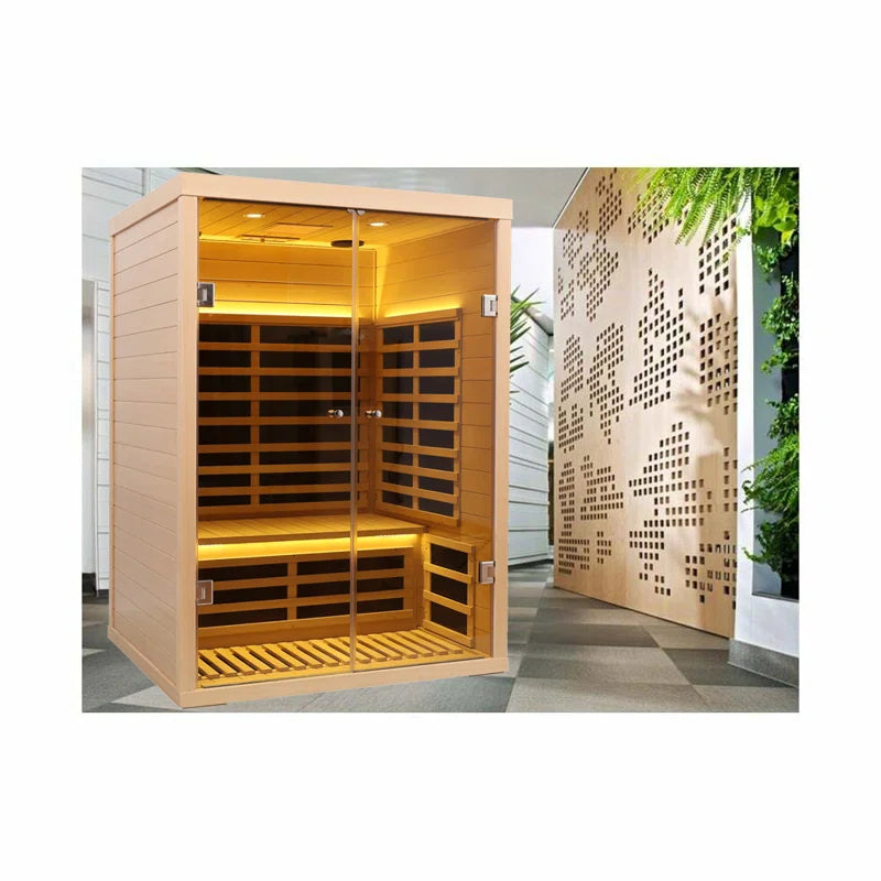 2 - Person Bluetooth Compatible FAR Infrared Sauna in Hemlock