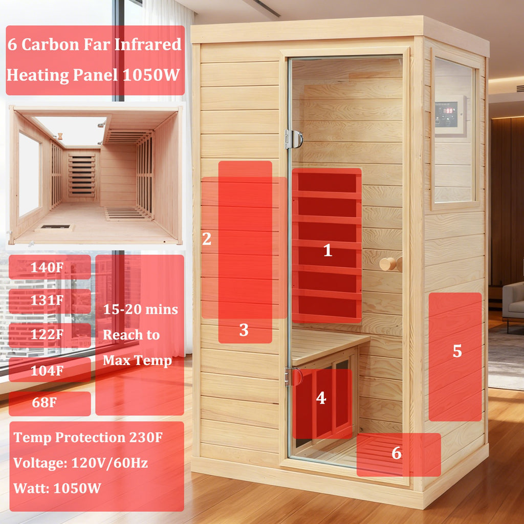 Hemlock Mini Sauna Far Infrared Saunas Detox Bluetooth Speaker Detox Spa 1050W