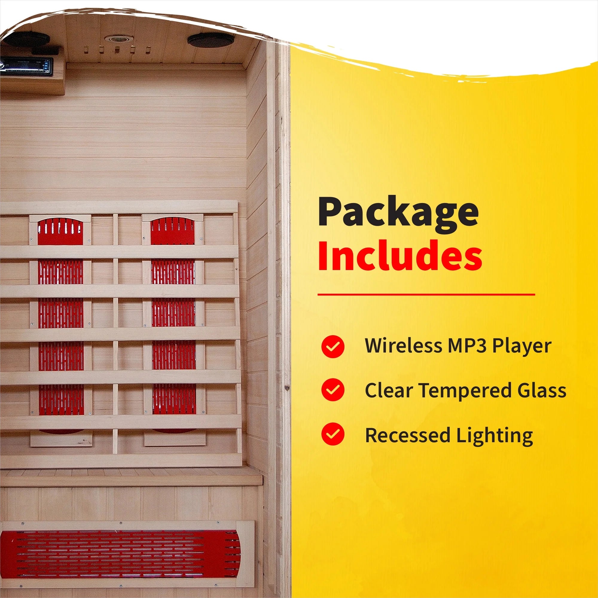 Buena Vista 1-2 Person Hemlock Infrared Sauna with 3 Ceramic Heaters, 75" H