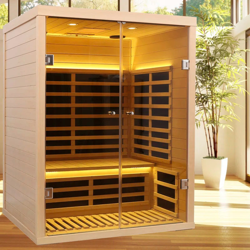 2 - Person Bluetooth Compatible FAR Infrared Sauna in Hemlock