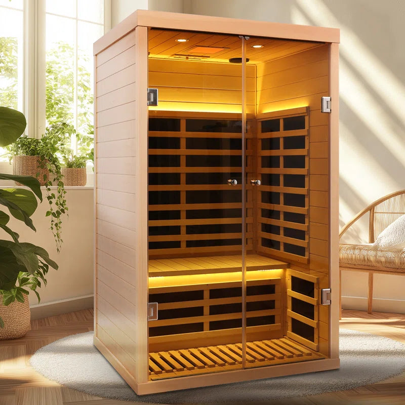 2 - Person Bluetooth Compatible FAR Infrared Sauna in Hemlock