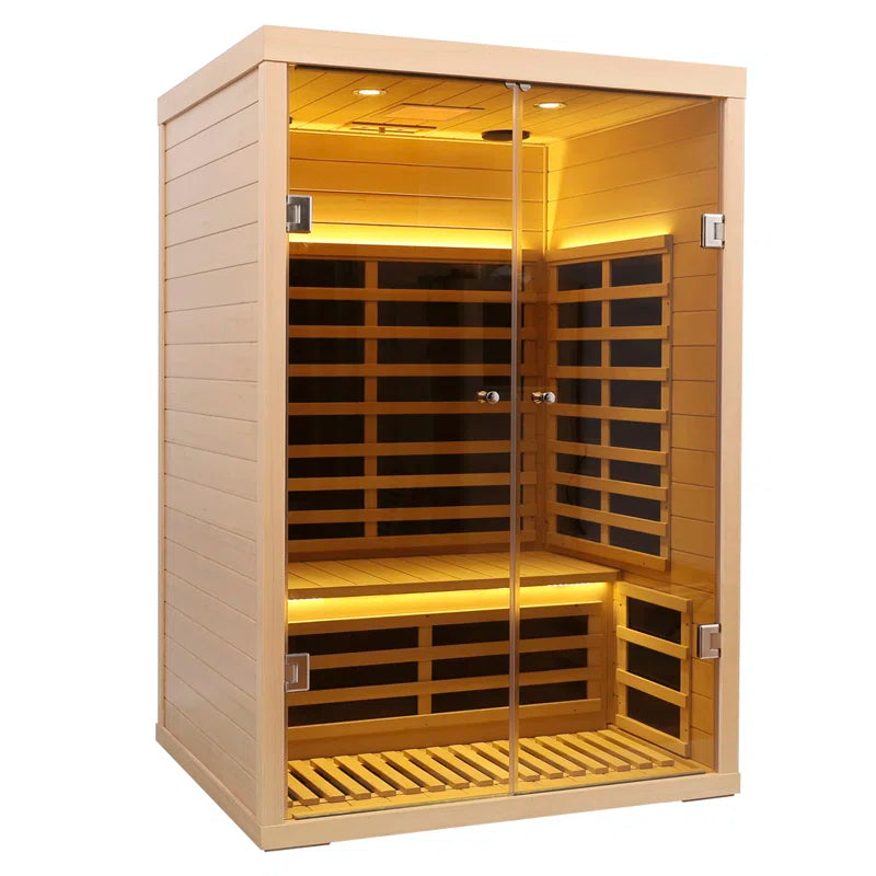 2 - Person Bluetooth Compatible FAR Infrared Sauna in Hemlock