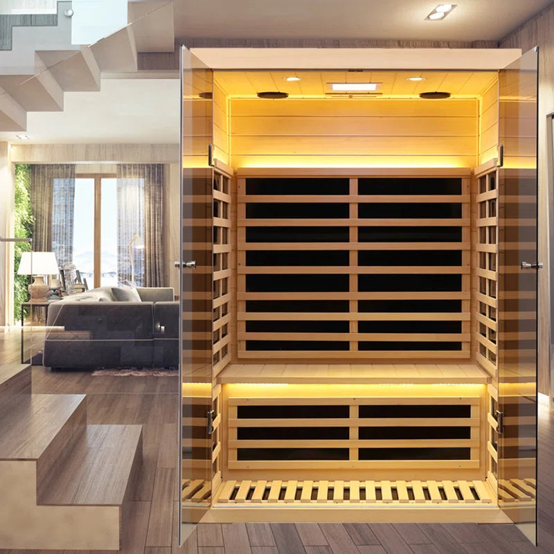 2 - Person Bluetooth Compatible FAR Infrared Sauna in Hemlock