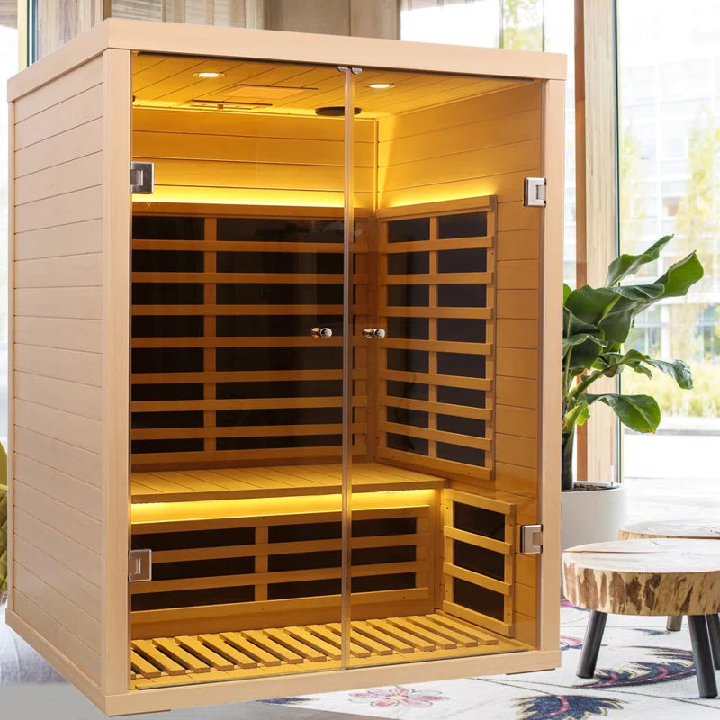 2 - Person Bluetooth Compatible FAR Infrared Sauna in Hemlock